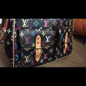 Louis Vuitton black multi-color purse